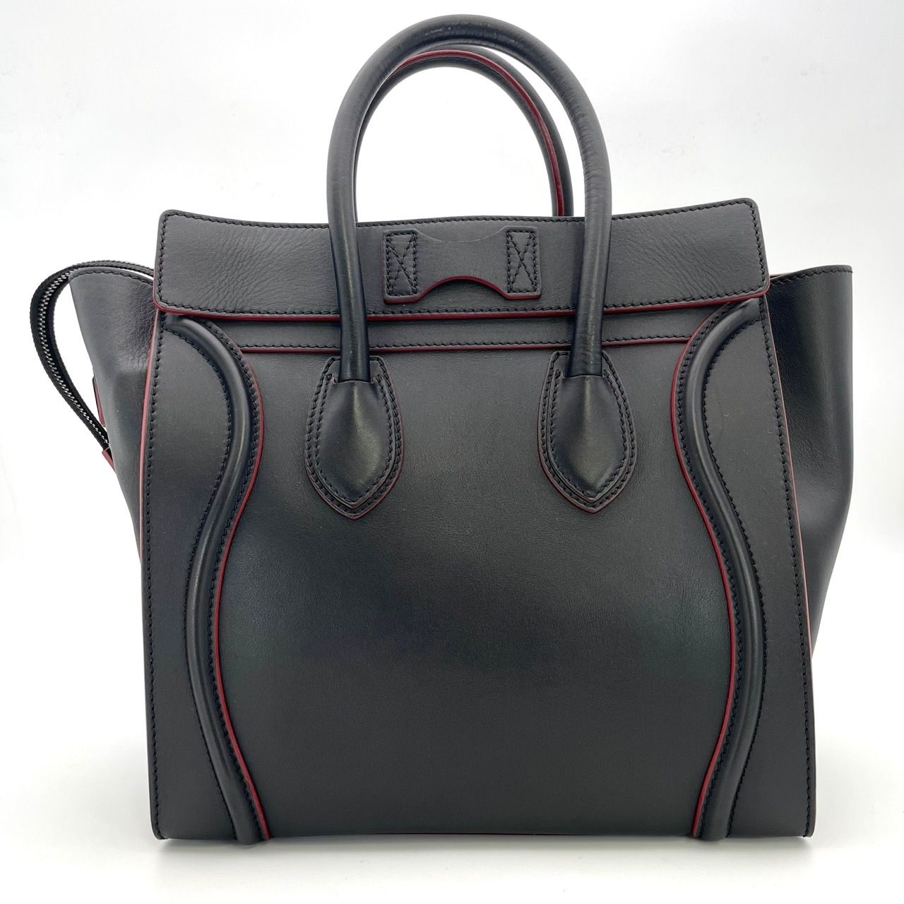 【CELINE】ラゲージマイクロショッパーハンドバッグ　ブラック 美品 CELINE セリーヌ ラゲージ マイクロショッパー レザー
