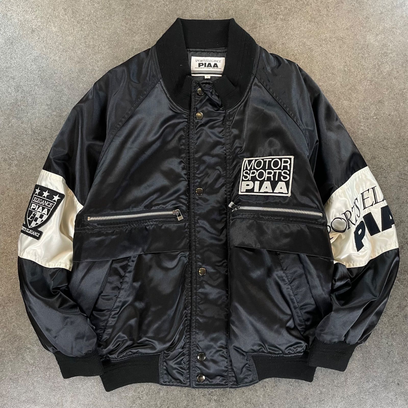 Vintage MOTOR SPORTS PIAA 100% Nylon Stadium Jumper Black/White モータースポーツピア  ピア ヴィンテージ スタジャン スタジアムジャンパー レーシングジャケット 中綿 ブルゾン モノトーン - メルカリ