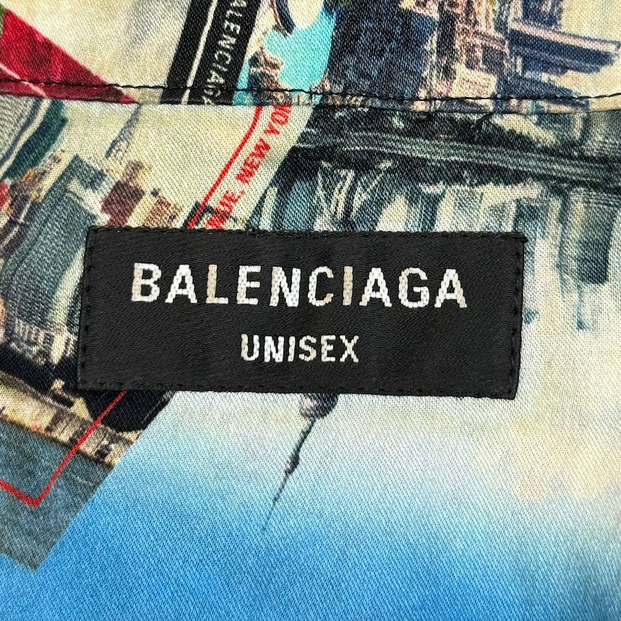 国内正規 Balenciaga 22SS 総柄シルク アロハシャツ 長袖 バレンシアガ