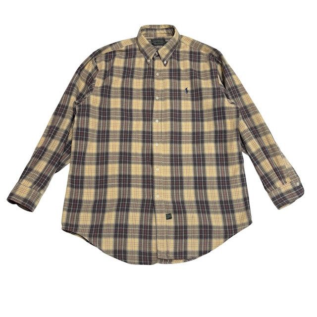ポロカントリー　ボタンダウンシャツ　チェック柄　美品 古着 90年代 ラルフローレン Ralph Lauren POLO COUNTRY ポロ