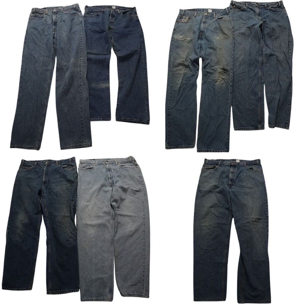 古着卸 リーバイス 紙タグ デニム デニム パンツ 7枚セット メンズ 40 |38 550 505 501 インディゴブルー 古着 NA7113
