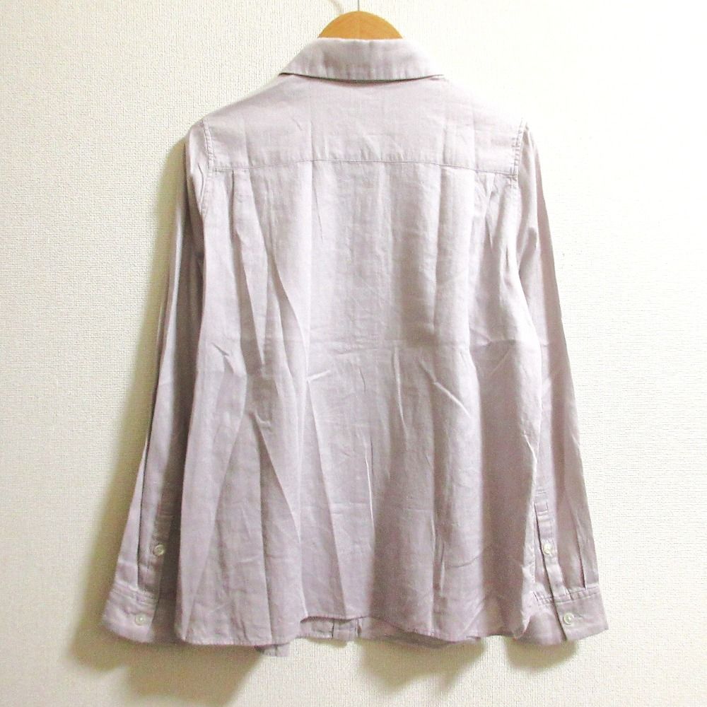 ■ミナペルホネン mina perhonen *even コットンブラウス*36シャツ白ホワイトトップス綿レディース1019【41J91】 □ミナペルホネン mina perhonen *evenワンポイント刺繍シャツ