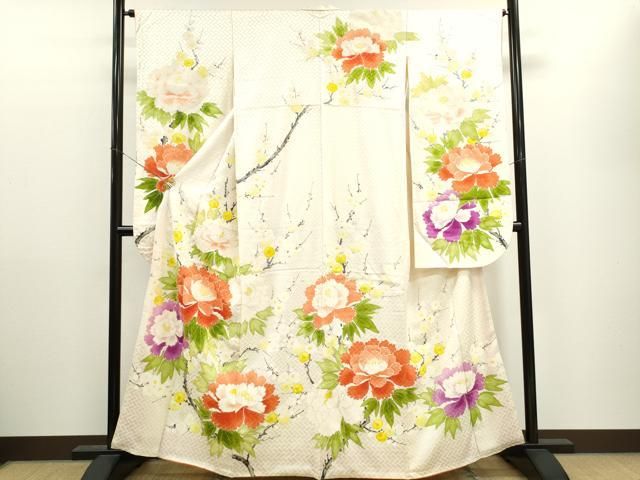 平和屋着物□豪華振袖 牡丹花文 暈し染め 金彩 正絹 逸品 CAAJ2799yc