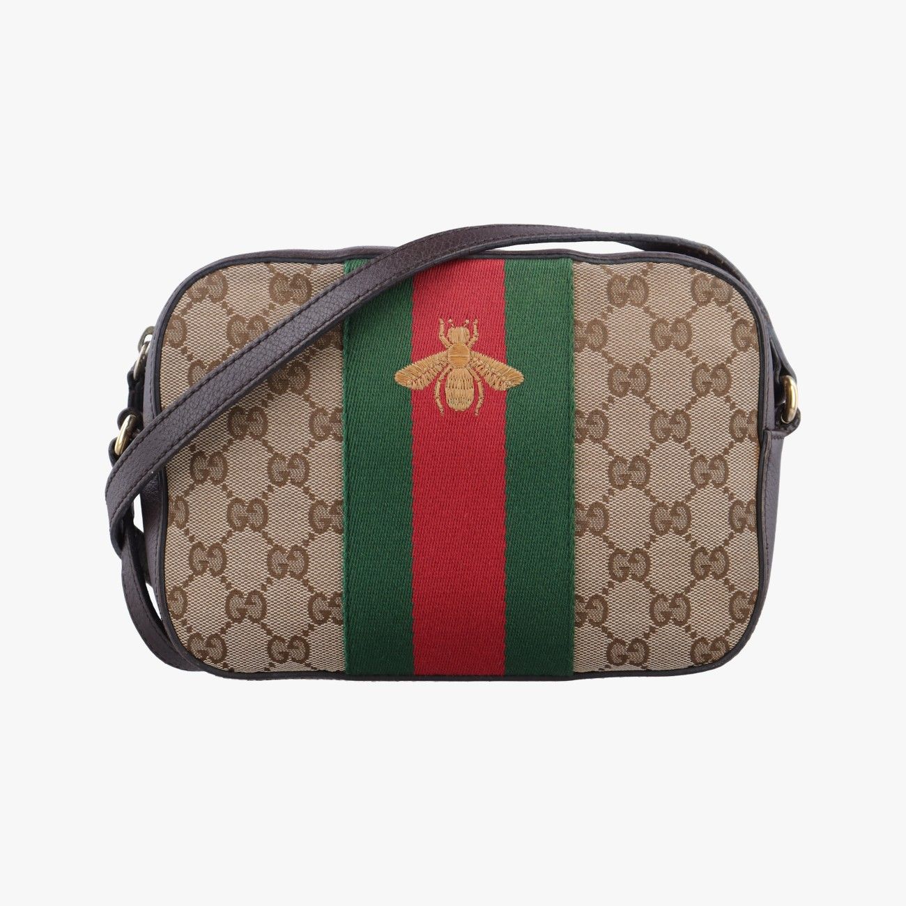 ☪ グッチGucciビー ウェブマルチ キャンバス×レザー412008製番不明