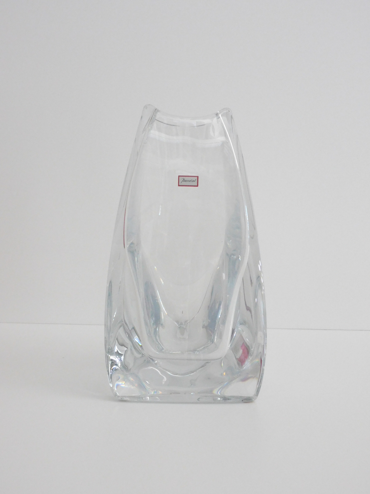0609-01バカラ　クリスタルガラス花瓶　Baccaratフラワーベース花びん-3