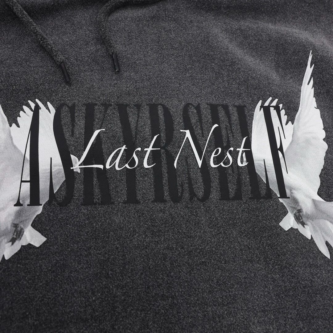 Askyurself x Last Nest限定平和鳩水洗い旧重ポンド加絨連帽パーカー