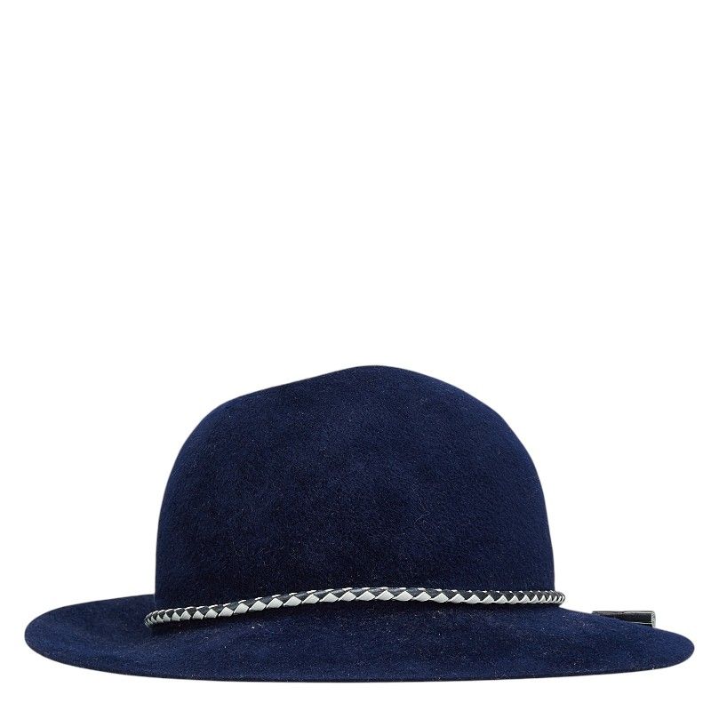 エルメス 帽子 ハット サイズ:58 ネイビー ウール レーヨン コットン