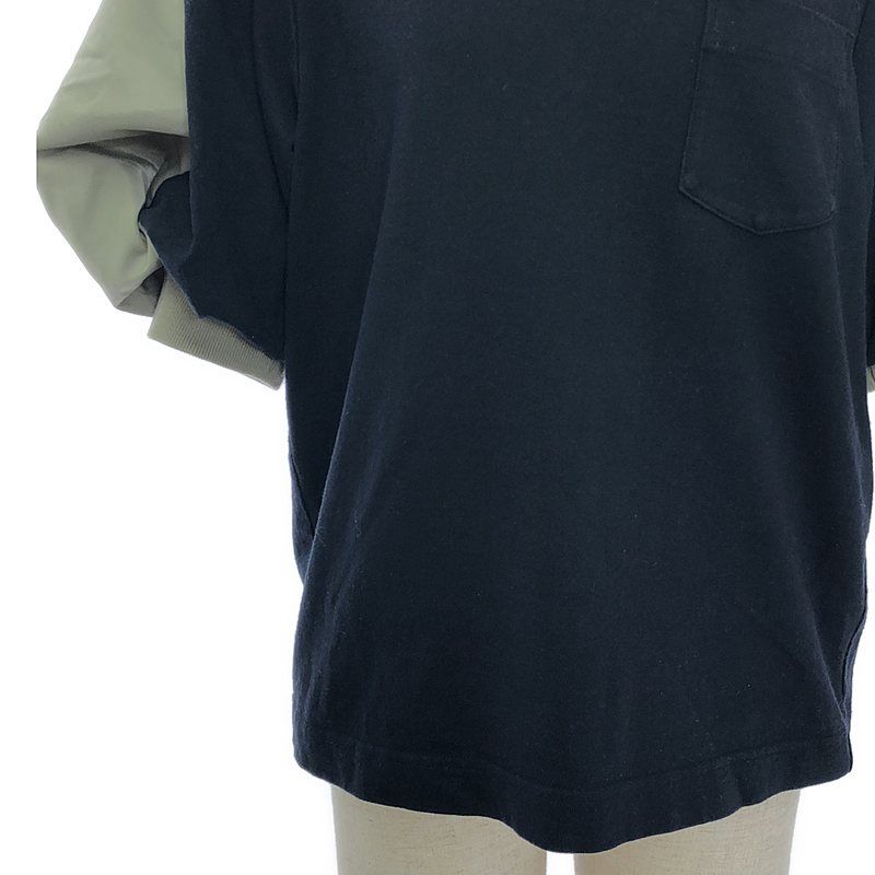 sacai / サカイ 異素材ドッキングボリュームスリーブ ブラウス | 1 | sacai / サカイ | 異素材 ドッキング ミリタリー ボリュームスリーブ