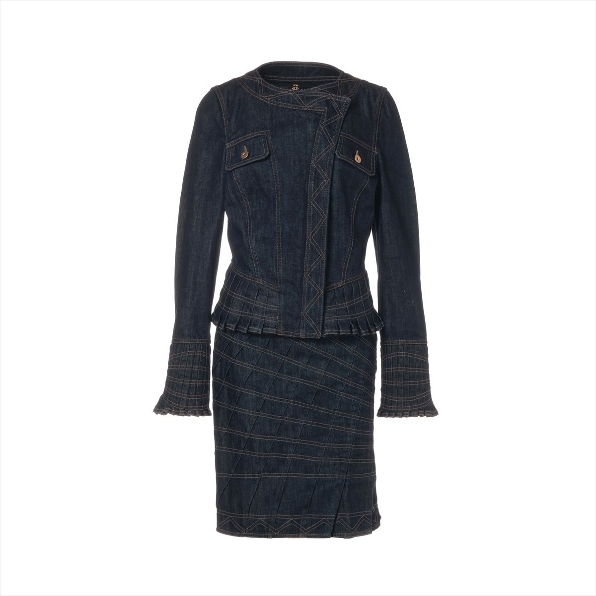 GUCCI グッチ セットアップ デニム プリーツ スカート 42