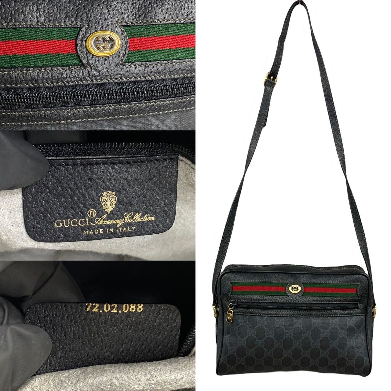 OLD GUCCI オールドグッチ ハンドバッグ シェリーライン ブラック GUCCI】グッチ シェリーライン ショルダーバッグ オールドグッチ