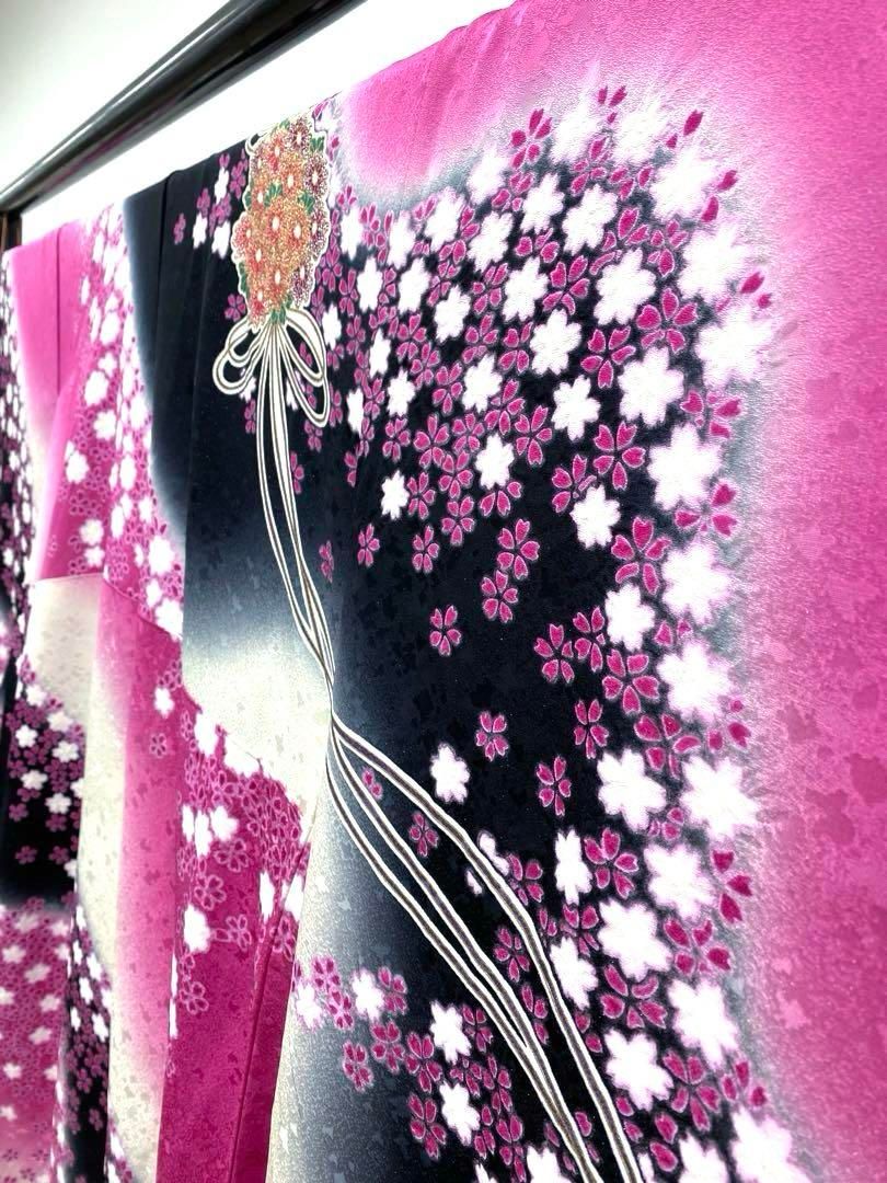 振袖 豪華 桜 金駒 金彩 銀通し 絞り身丈164cm - メルカリ