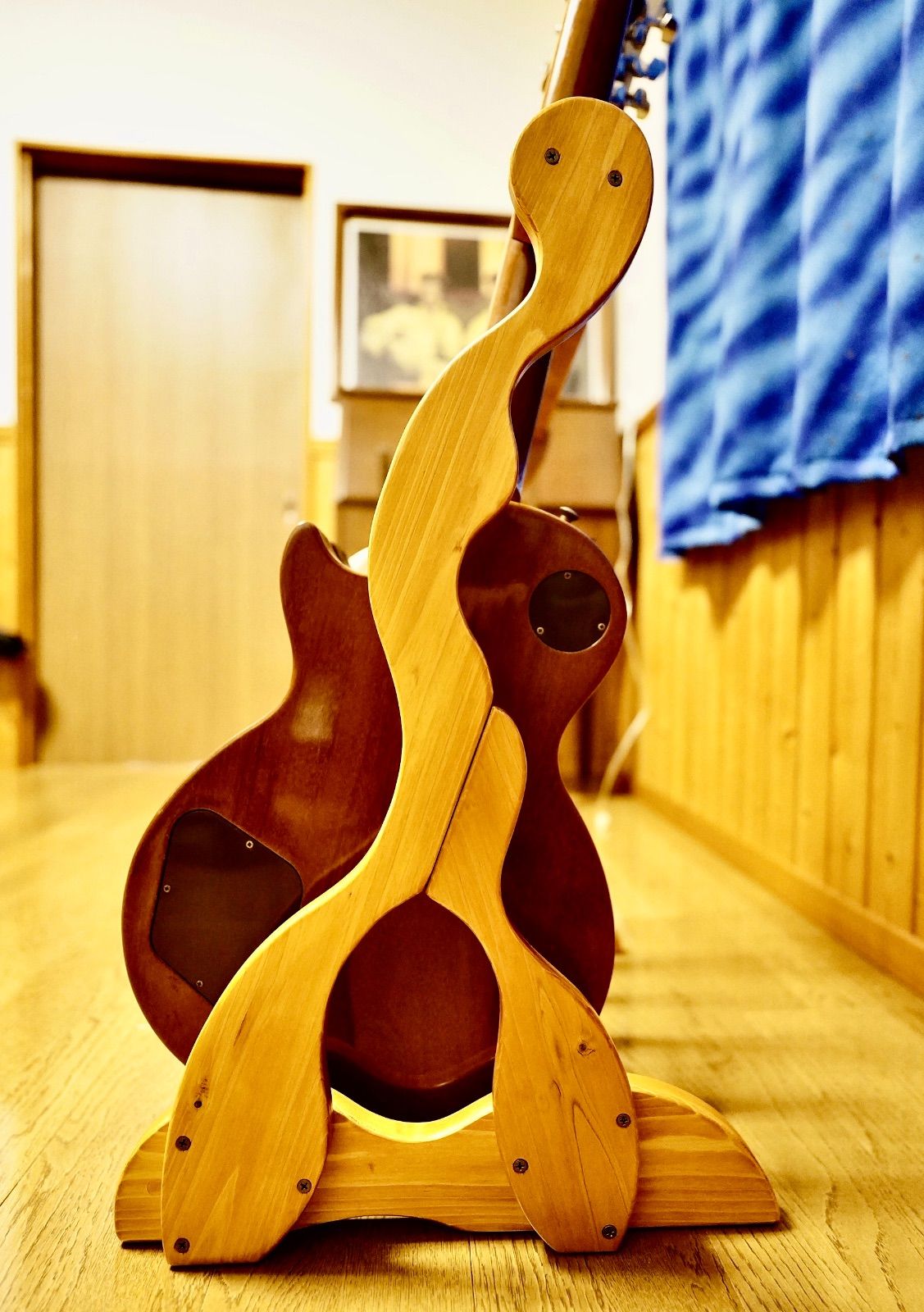 手作り木工 木製ギタースタンド
