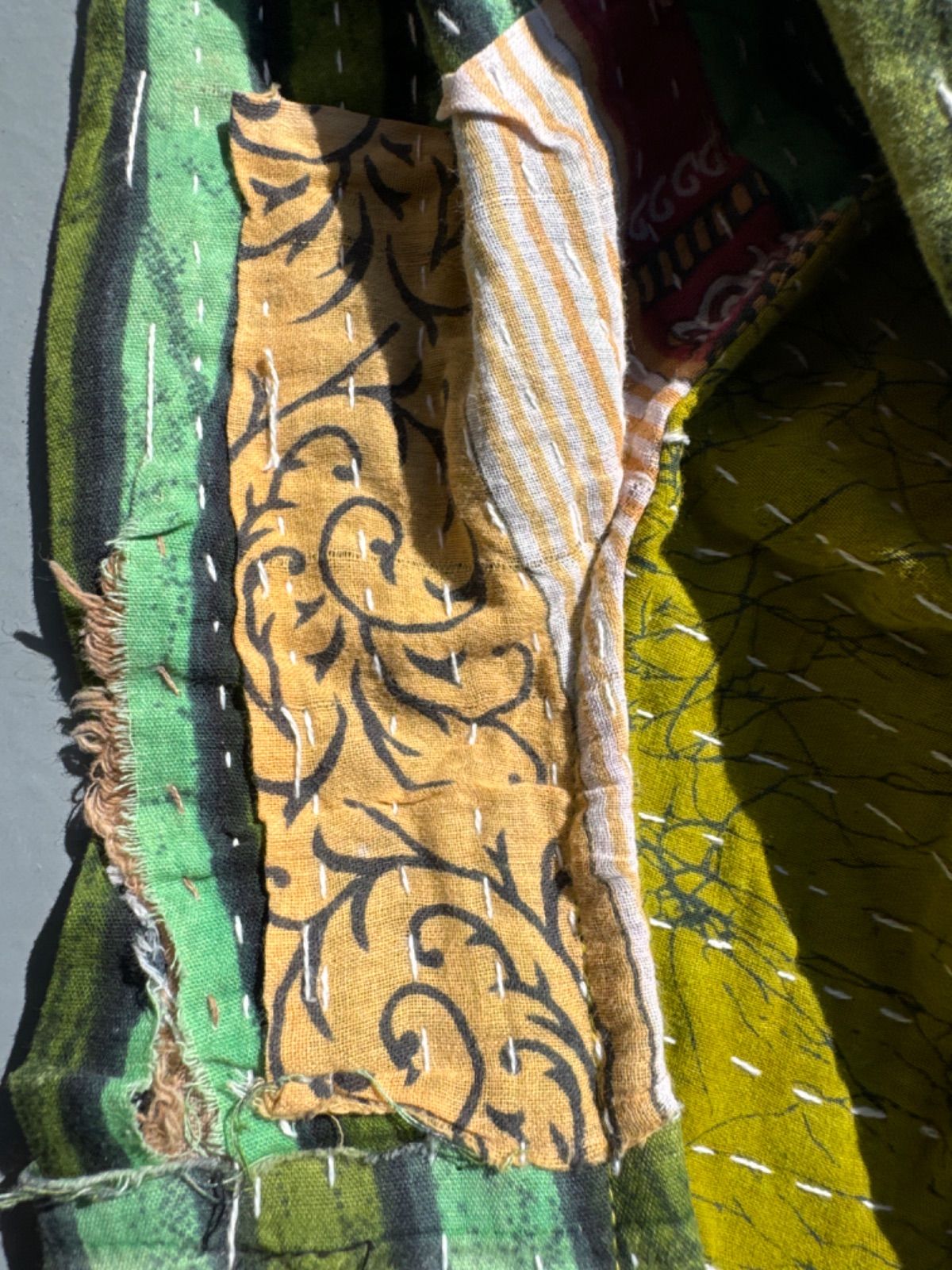 GK128 グドゥリー ジャケット ラリーキルト カンタ刺繍 刺し子 手刺繍