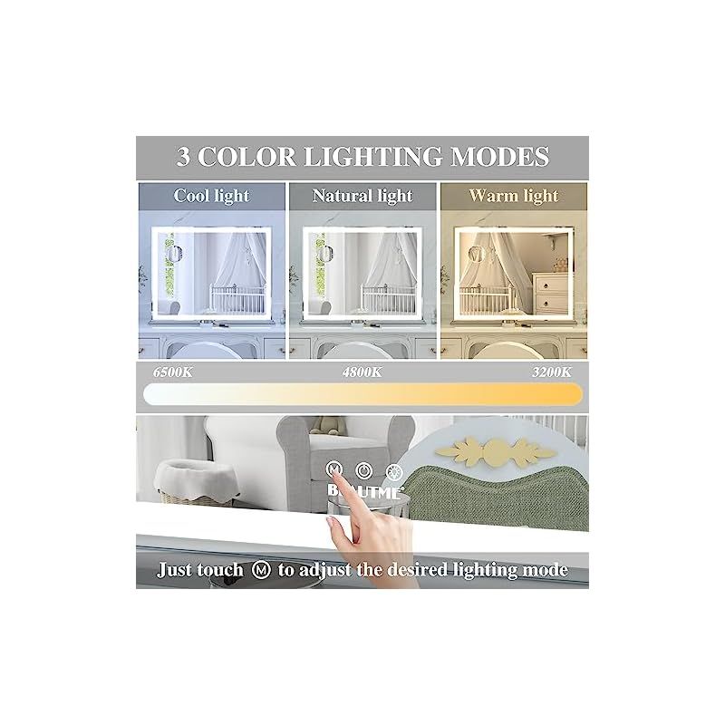 ANYHI 女優ミラー ハリウッドミラー ミラー(56.2x72cm,シルバー) Amazon.co.jp: ANYHI 女優ミラー 卓上 人気 ハリウッドミラー ライト