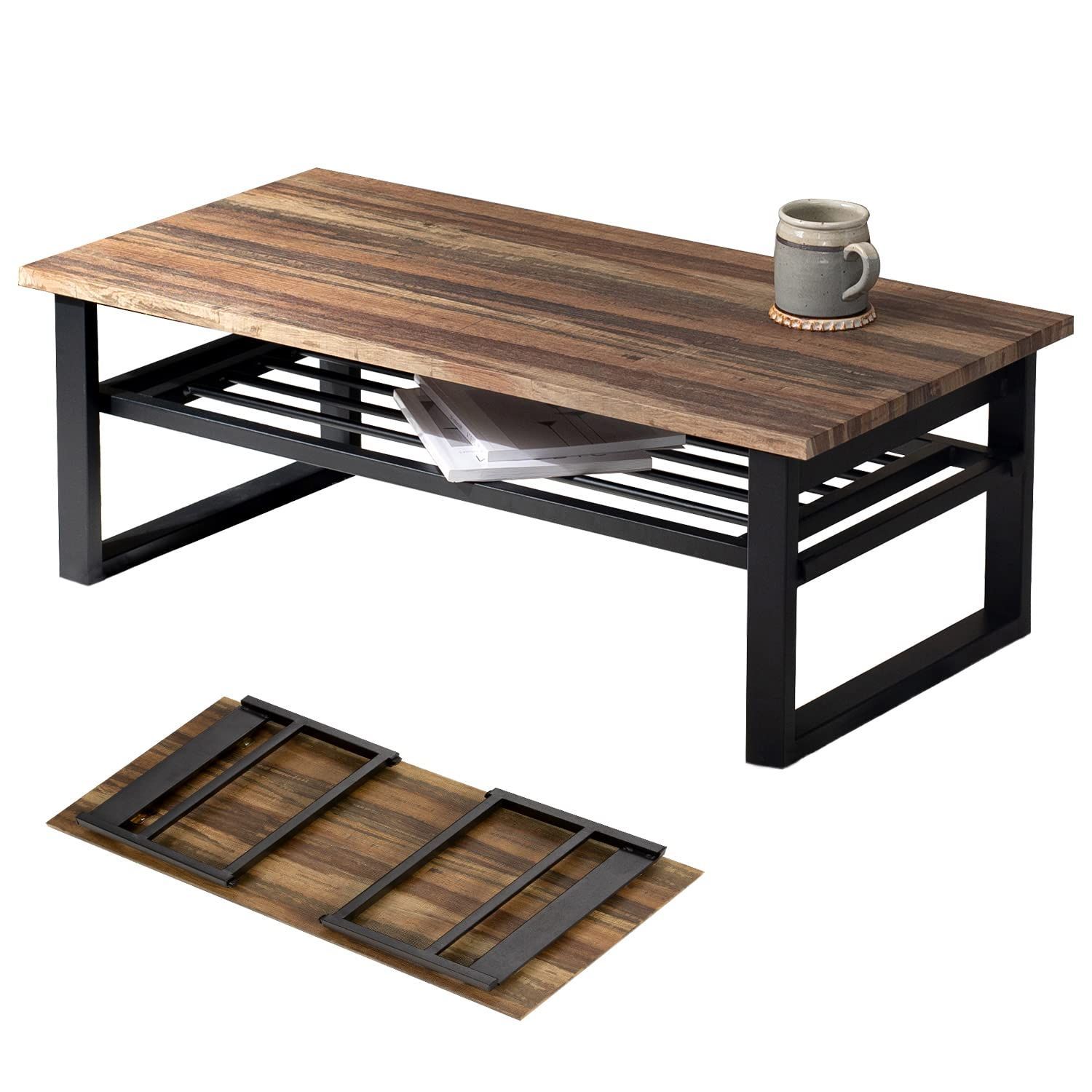 頑丈 ライトブラウン 公式 幅90 ソファテーブル リビング