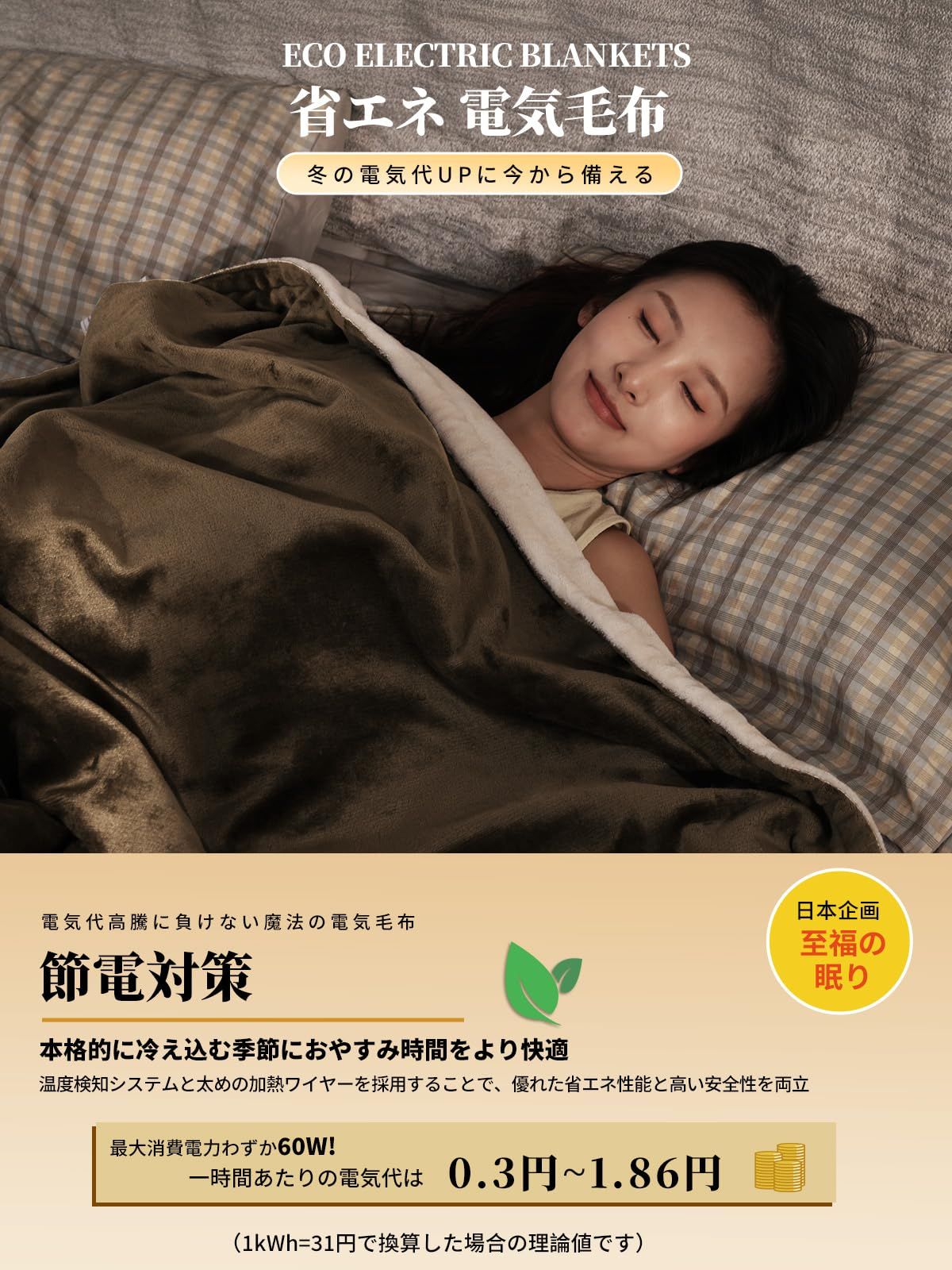 両面フランネル 電気毛布