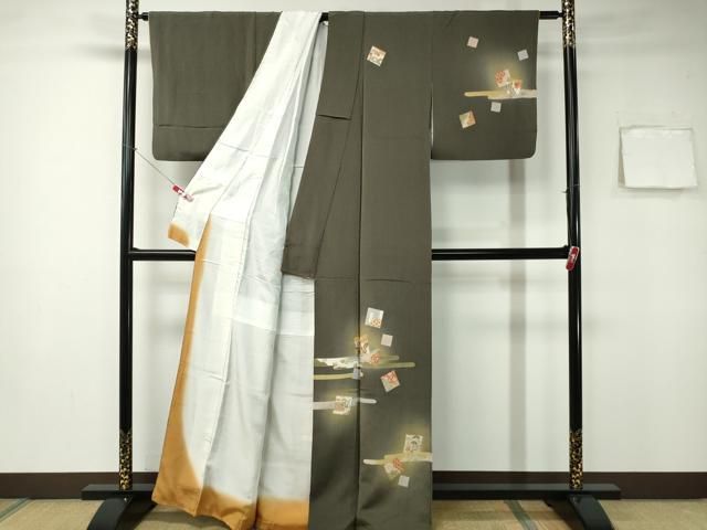 平和屋着物□訪問着 駒刺繍 源氏香 草花文 暈し染め 金糸 鬼しぼ縮緬  