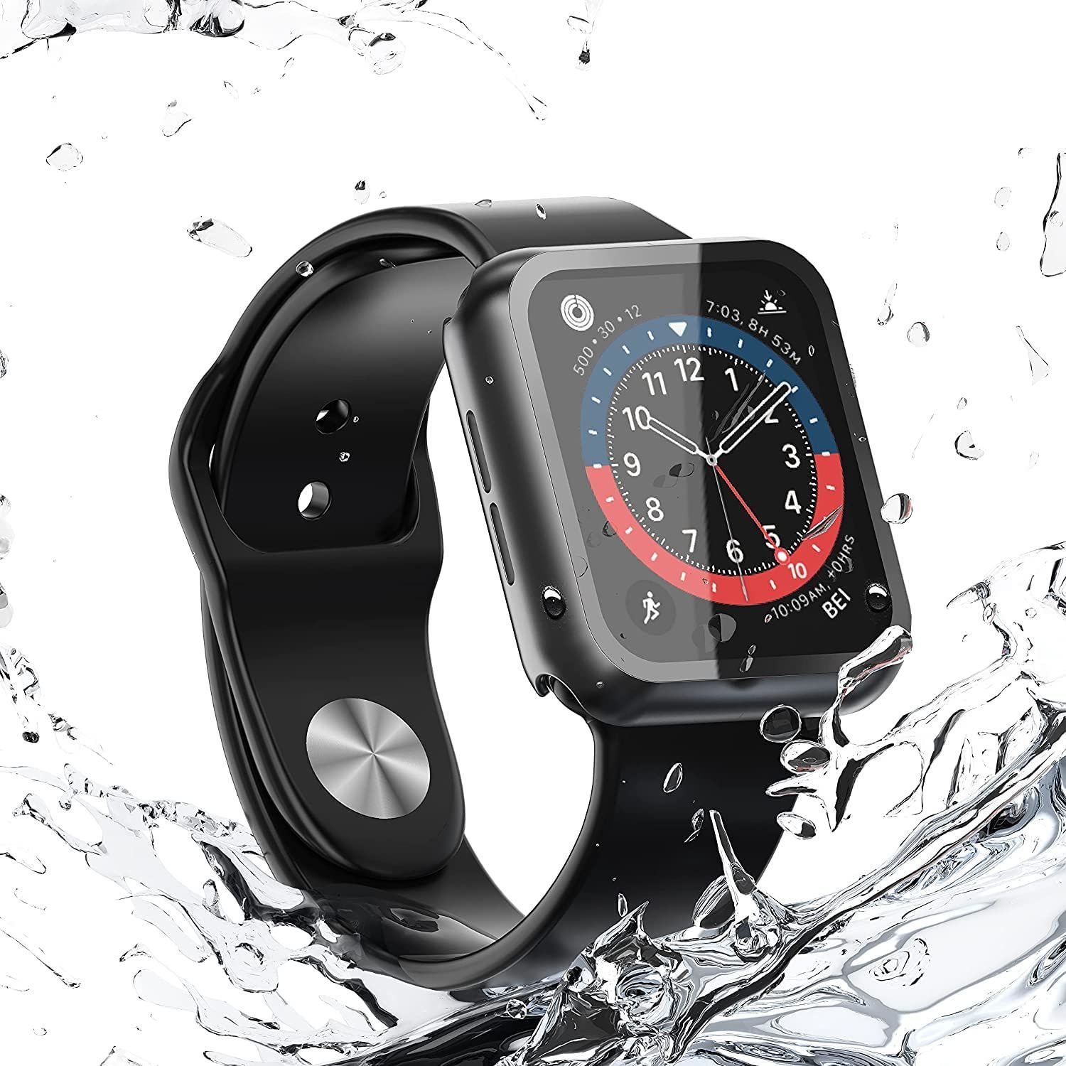 97％以上節約 Apple Watch ケース 防水 全面保護 アップルウォッチ カバー 保護 超薄型 装着簡単 耐衝撃 高透過率 傷防止 ブラック  11色 SK-2050