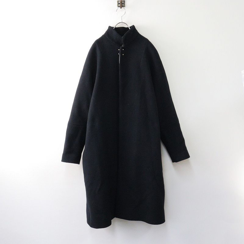 定価9.7万 2025AW スズキタカユキ suzuki takayuki A233-04 standing-collar coat スタンド コート 1|ブラック 2400014375138