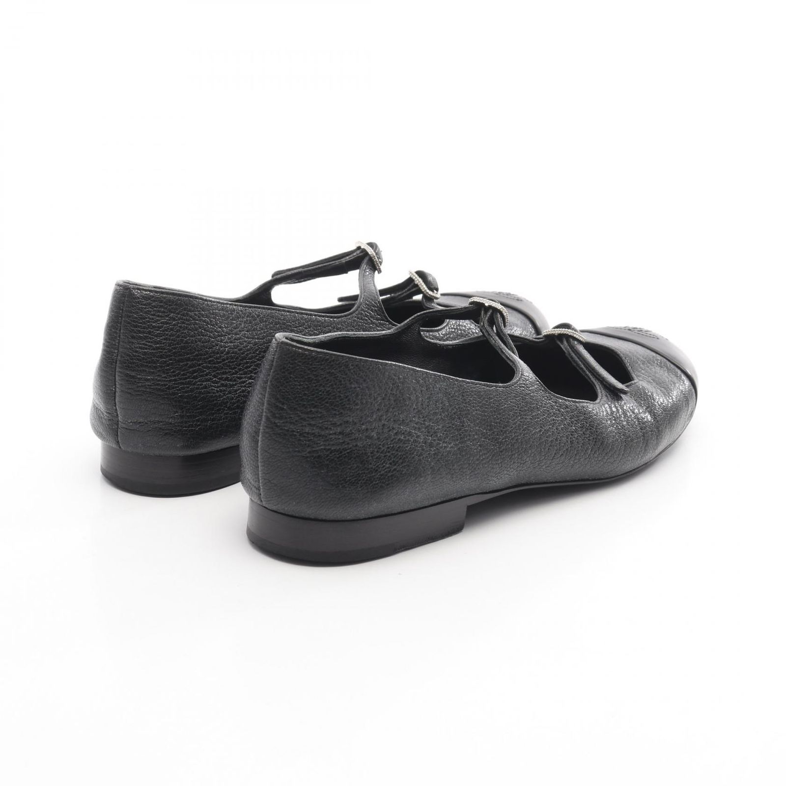 シャネル CHANEL ココマーク レザー フラットシューズ レディース Used A