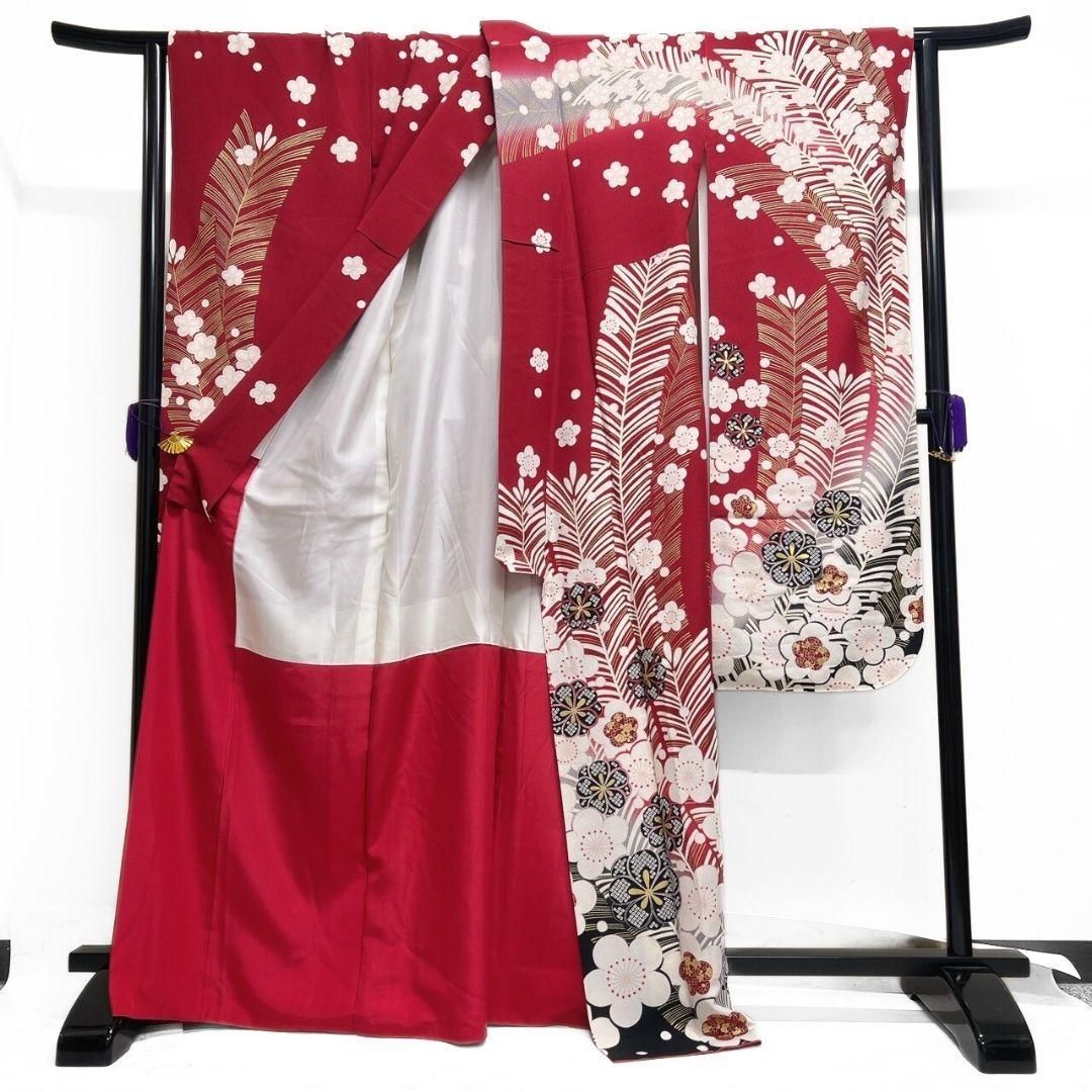 振袖 金彩 大王松 梅花 鹿の子 花模様 成人式 着物 083a p