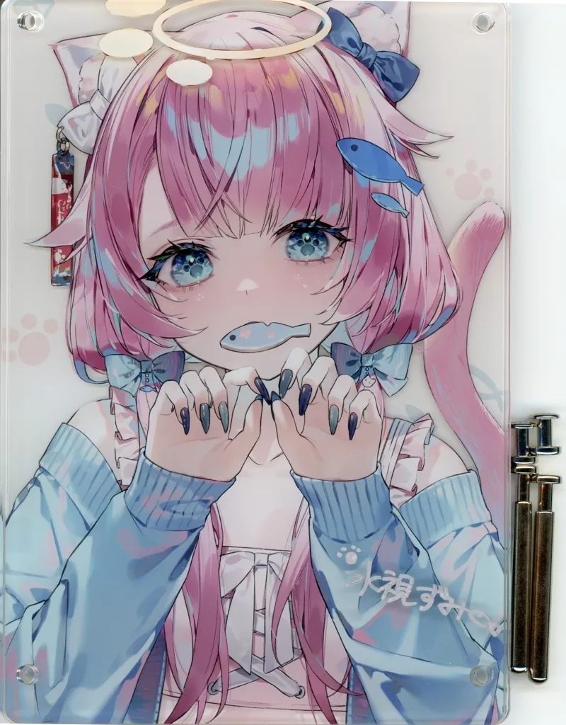 中古】アクリルスタンド・アクリルパネル 水視ずみイラスト 直筆サイン