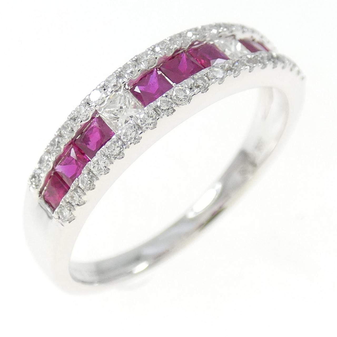 750WG ルビー リング 0.46CT - メルカリ 