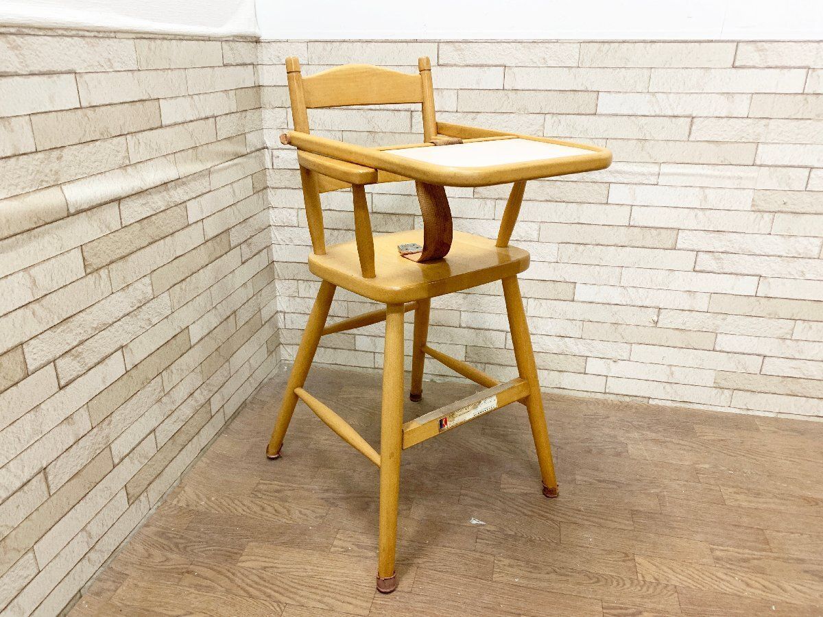 飛騨産業 キツツキマーク　ヴィンテージ　ベビーチェア　ハイチェア　アンティーク 飛騨産業 キツツキマーク ベビーチェア ハイチェア - メルカリ