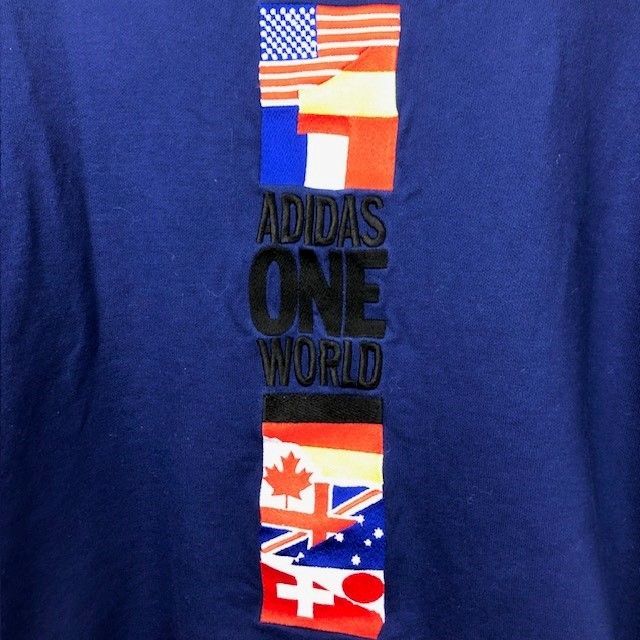 【希少】90s adidas アディダス　スウェット　デサント　ビック刺繍 希少】90's adidas アディダスデサント社 刺繍ビックロゴグレー