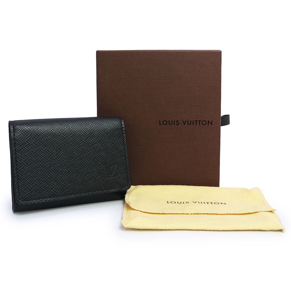 ルイ ヴィトン アンヴェロップ カルト ドゥ ヴィジット 名刺入れ 定期入れ パスケース カードケース タイガ レザー アルドワーズ ブラック M30922 LOUIS VUITTON