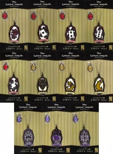 雑貨 全11種セット ステンドグラス風メタルチャームVol.1 「ディズニー ツイステッドワンダーランド」