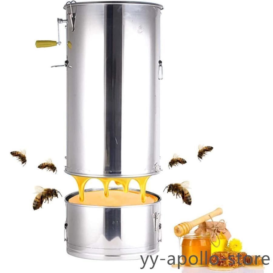 品質保証 蜂蜜分離器 手動式 採蜜機 濾過ネット付と 大容量 ステンレス製 はちみつ 遠心分離機 3級濾過プログラム 分解 でお手入れが簡単 濾過器 蜜こし器 蜂蜜抽出 養