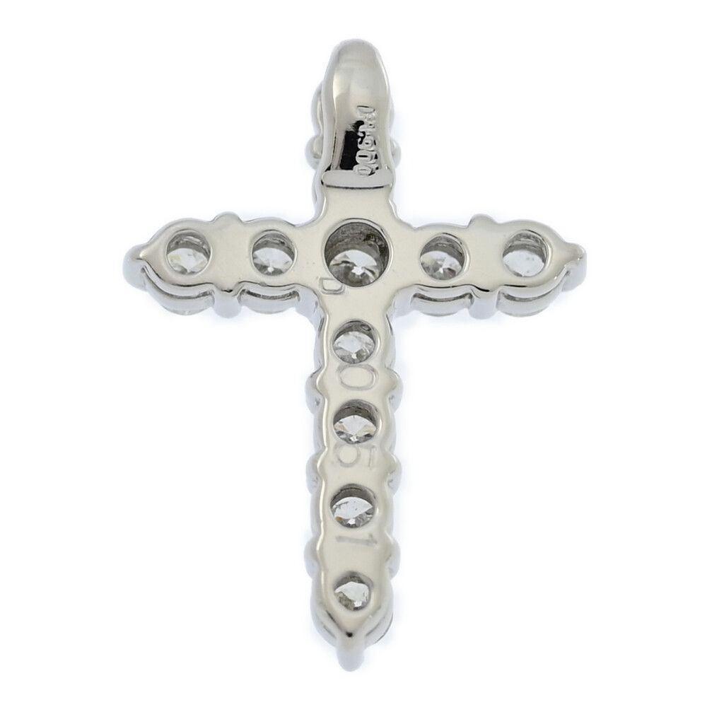 PT900天然ダイヤモンド0.50ctクロスデザインペンダントトップ 美品 0.51ct/クロスモチーフ・ダイヤモンド ペンダントトップ/Pt900-1.9g