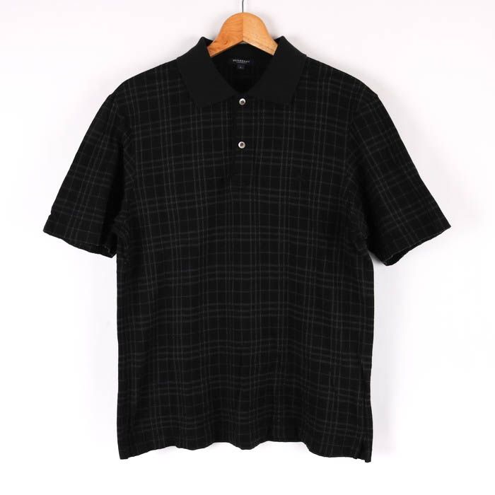 バーバリー　ポロシャツ チェック　メンズ　Lサイズ　半袖 バーバリー 半袖ポロシャツ チェック トップス 日本製 コットン100
