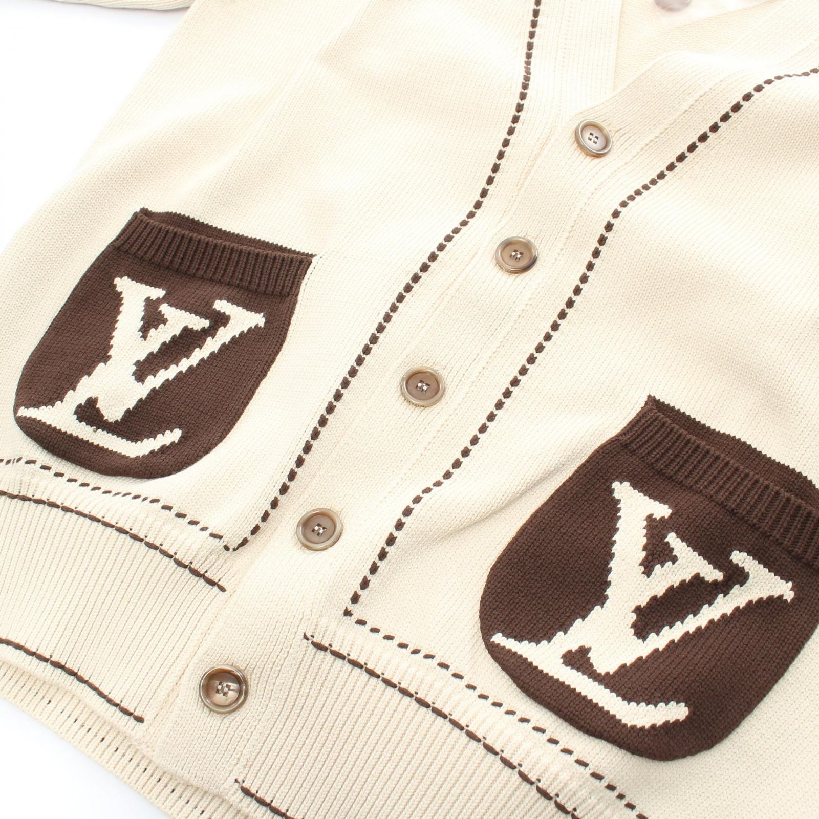 ルイ・ヴィトン LOUIS VUITTON カーディガン LVロゴ コットン LV