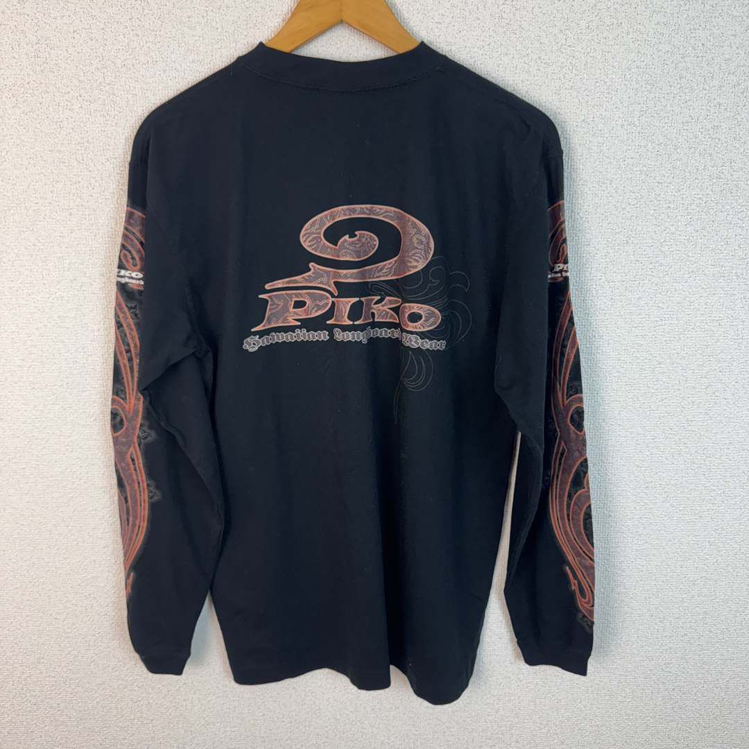 Piko ピコ 90s ヴィンテージ 袖プリント 長袖Tシャツ ブラック Mサイズ 