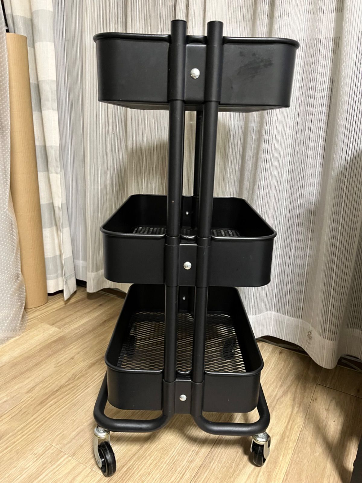 【新品未使用】IKEA イケア ロースコグ ワゴン ブラック 匿名発送 RÅSKOG ロースコグ ワゴン, ブラック, 35x45x77 cm - IKEA