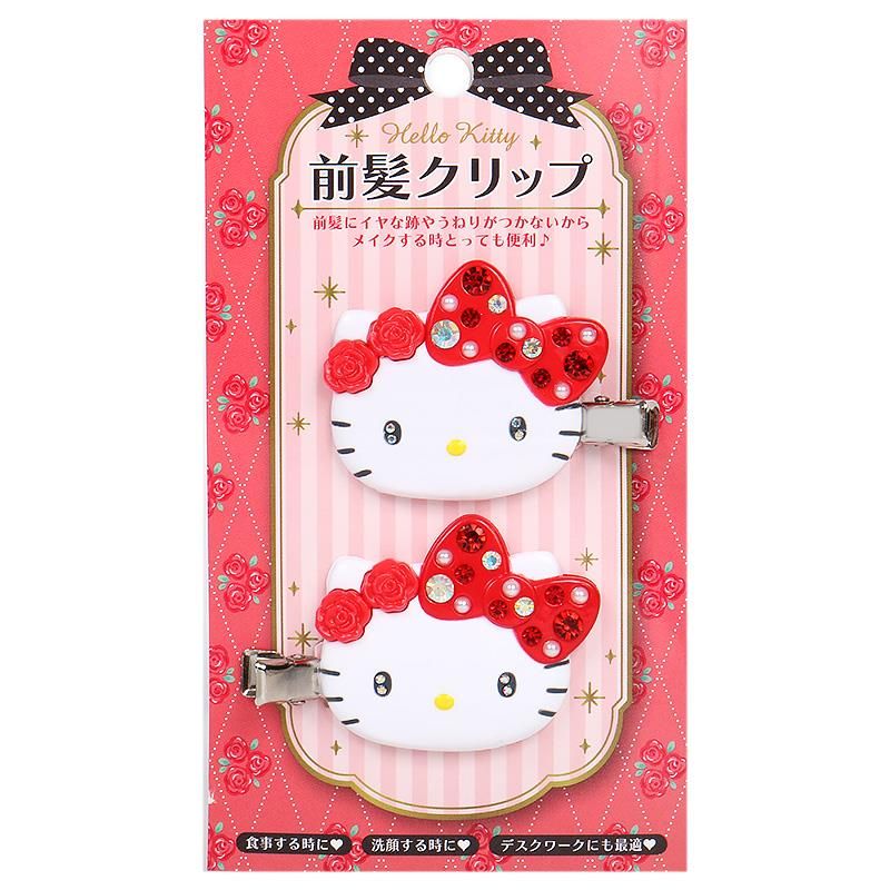 ハローキティ 前髪クリップ デラックス DX レッド 2個セット ヘア