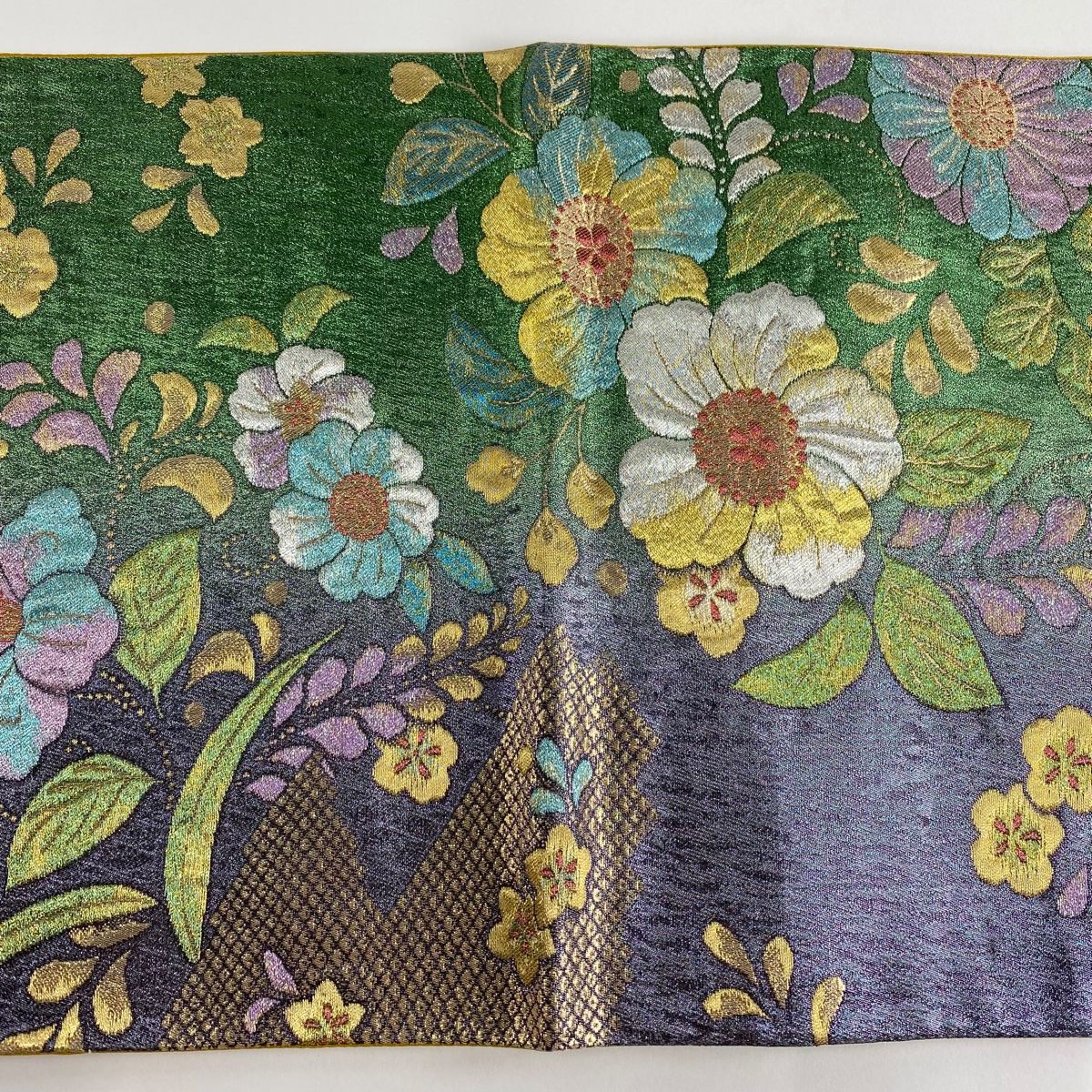 【美品】 正絹袋帯 金×深緑 竹文様 モダン上品 袋帯 美品 秀品 枝垂れ桜 金糸 箔 緑 全通 正絹 【中古】 - メルカリ