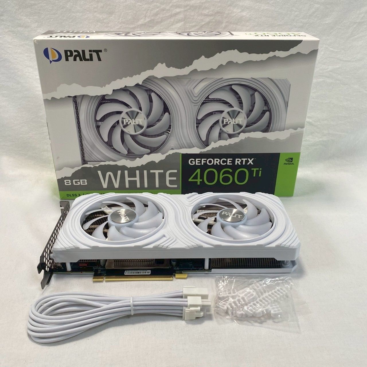 現状品】Palit/GeForce/RTX/4060/Ti/White/8GB/箱/付属品あり/No.3175