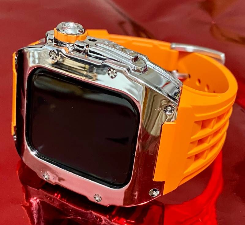 アレルギー対応 非金属 ポリカーボネート アップルウォッチケース 互換性 カスタム カバー 保護 ギフト 44mm 45mm ベルト ラバー バンド セット series2|3|4|5|6|7|8|9