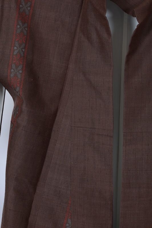 本結城 茶 藍 赤 100亀甲 幾何学模様 一本縞 T599 - メルカリ 