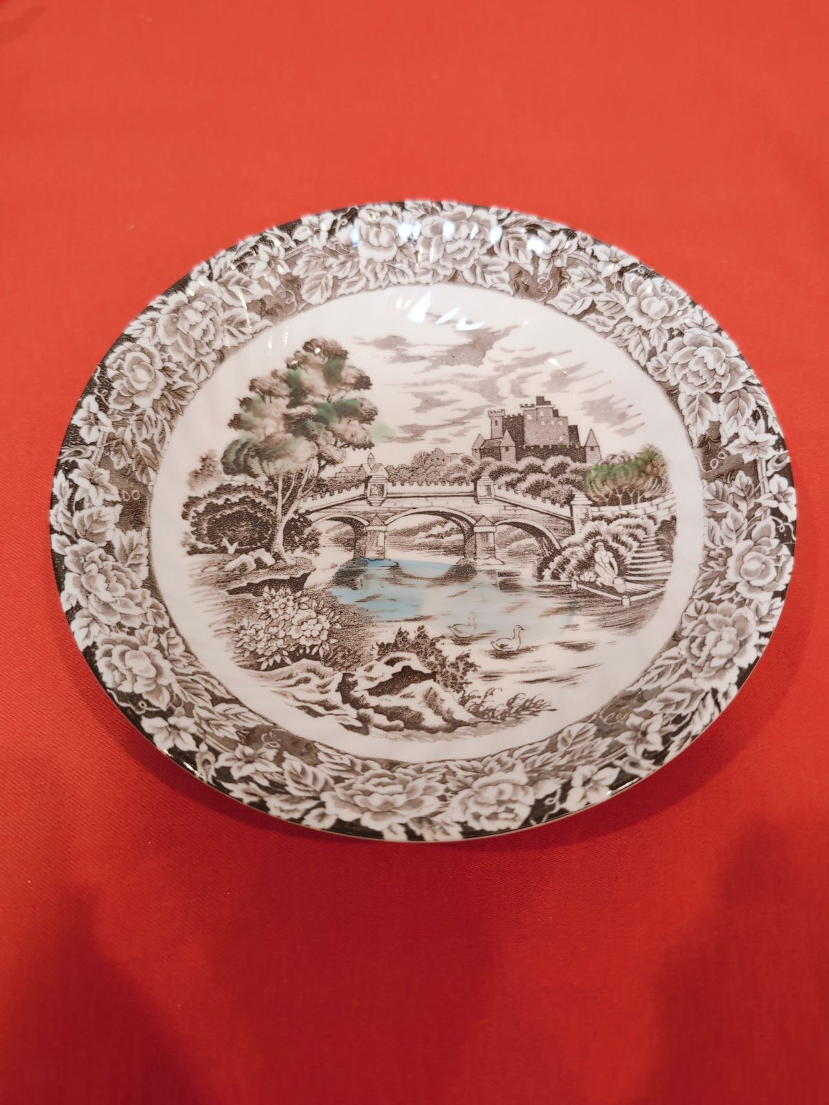 西洋 工場 絵皿 5枚セット 丸皿 飾り皿 陶器 古美術 インテリア 昭和