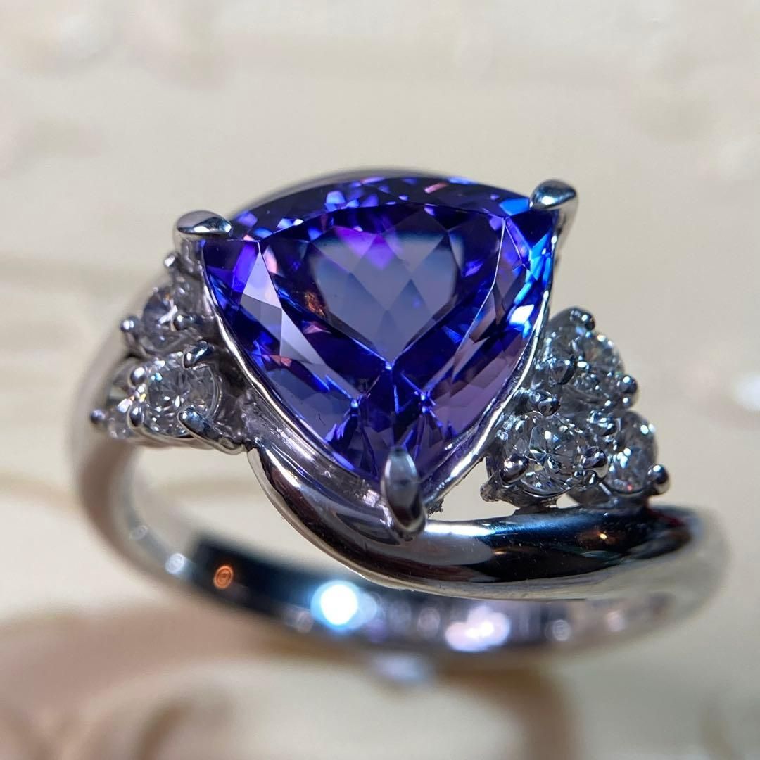 商談中 タンザナイト財団 性の印 タンザナイト3.33ct ダイヤモンド リング 指輪