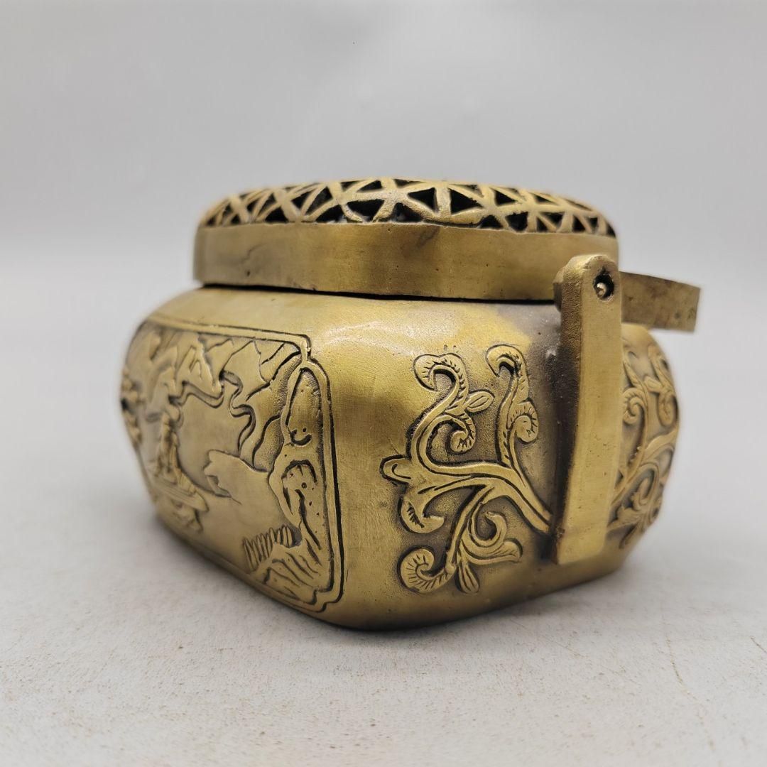 銅製 提梁暖手炉 香り炉 茶道香炉 香道具 装飾品 工芸品 置物 銅製 提梁暖手炉 香り炉 茶道香炉 香道具 装飾品 工芸品 置物