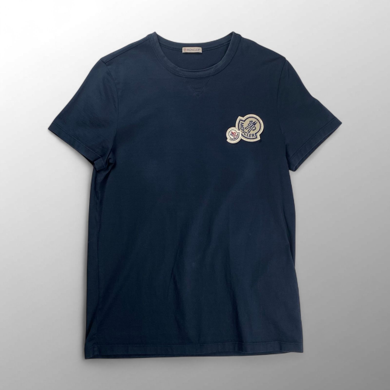 【特別価格】MONCLER ワッペンダブルロゴシャツ2023 ほぼ新品】2024年式 モンクレール Tシャツ ワッペン ワン