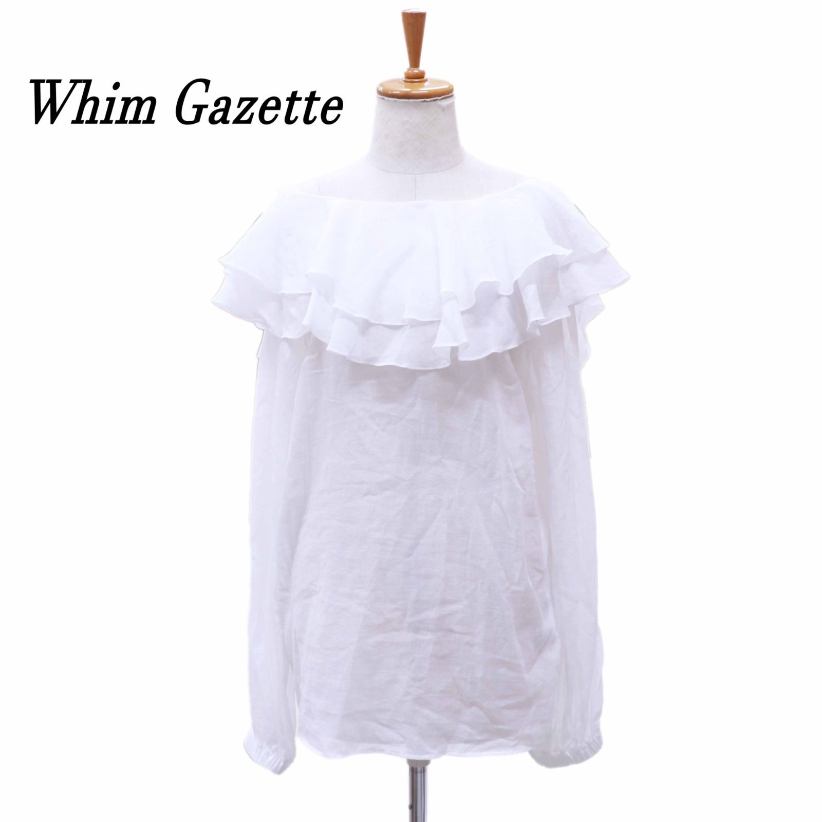 Whim Gazette ウィムガゼット 2WAYフリルブラウス F コットン WHT/白 