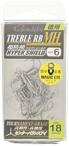 がまかつ(Gamakatsu) トレブルフック バラ 徳用 トレブルRB-MH (HPS) #6