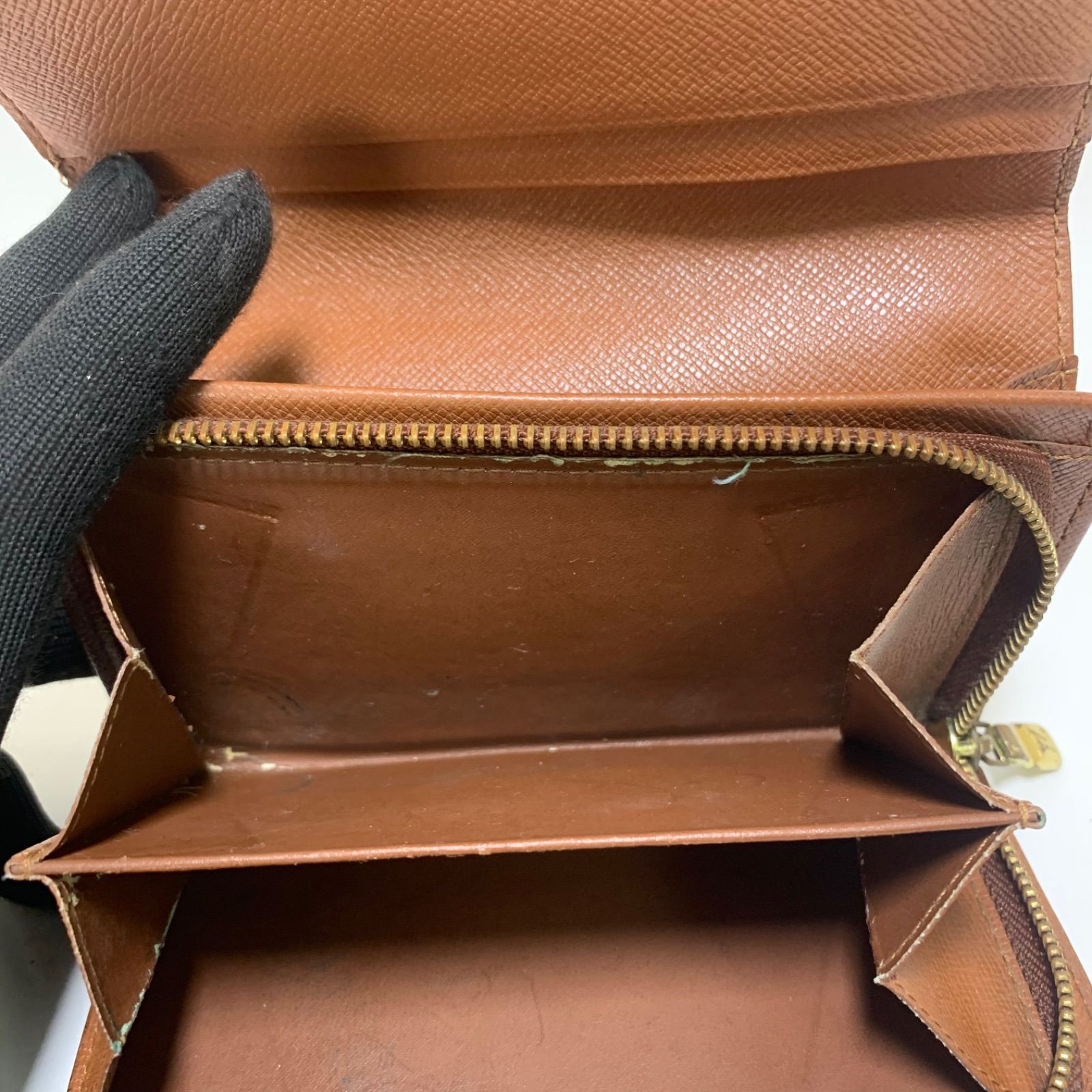 325 LOUIS VUITTON ルイヴィトン モノグラム 折り財布 ポルトフォイユ トレゾール - メルカリ