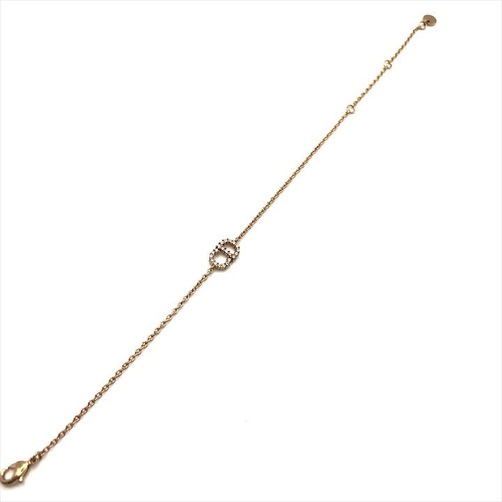 美品 Christian Dior ディオール CDロゴ ラインストーン